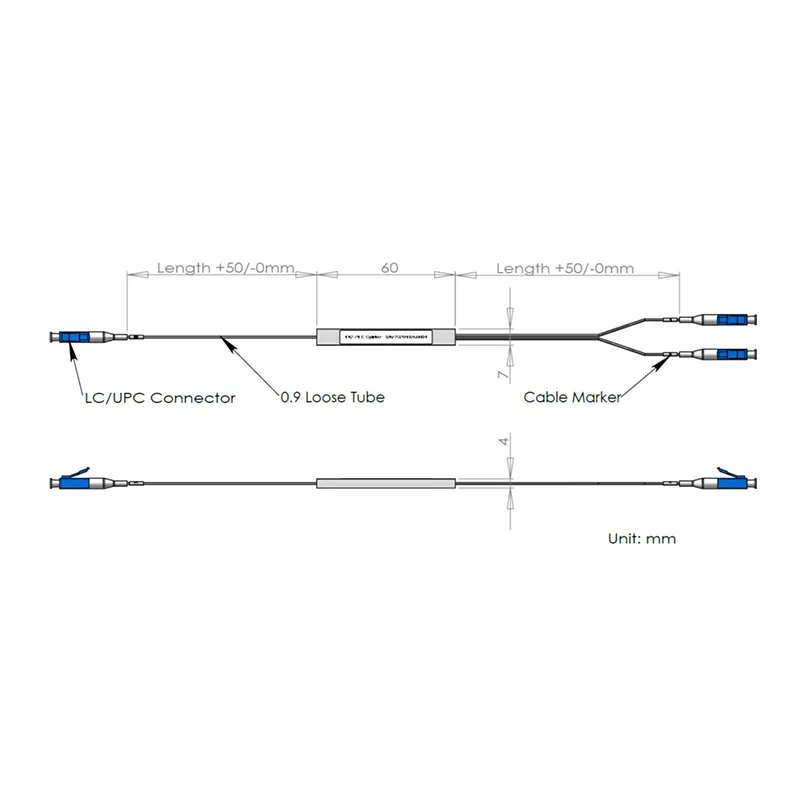 Splitter 1*2 PLC con connettore LC/UPC