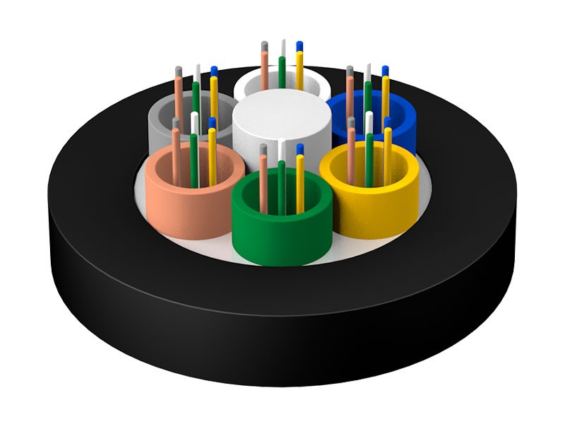 Cavo ottico ignifugo non armato con nucleo rinforzato non metallico con rivestimento sciolto GYFTZY