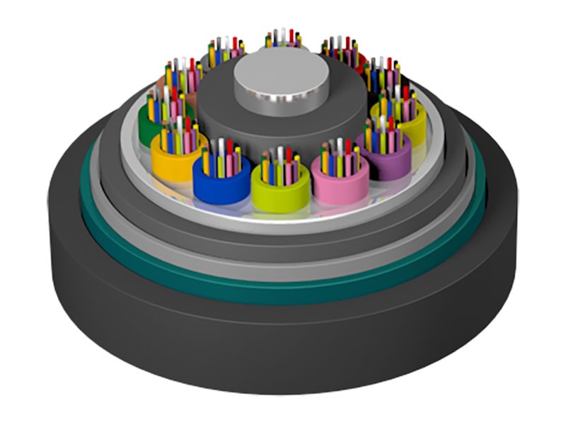 Cavo in fibra ottica ignifugo corazzato con nucleo rinforzato intrecciato a tubo sciolto GYTZA53
